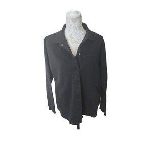 National Fleece Jacket Black Snap Front Pockets Athletic Outdoor Women's XL